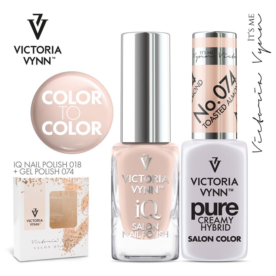 Conjunto Verniz iQ + Verniz Gel Victoria Vynn - 018 Conjunto Verniz iQ + Verniz Gel Victoria Vynn - 018