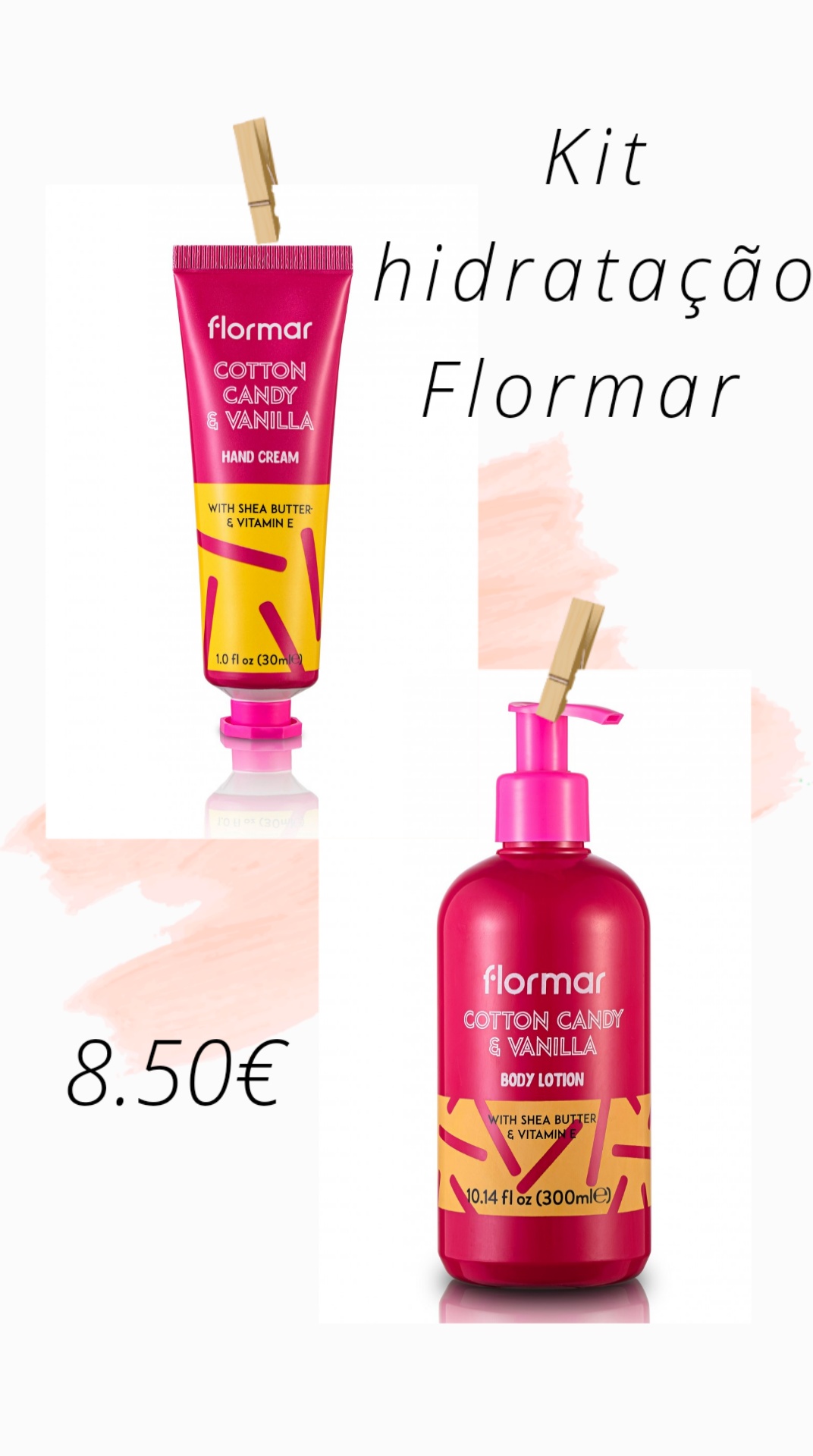 FLORMAR - Kit Hidratação - COTTON CANDY & VANILLA FLORMAR - Kit Hidratação - COTTON CANDY & VANILLA