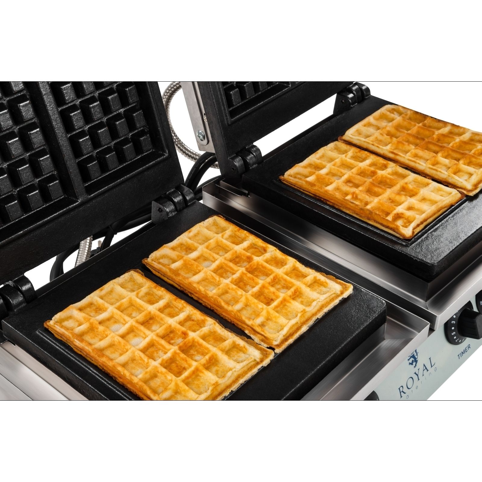 Máquina de Waffles 2 x 2000 watts Retangular Dimensões 37 x 62,5